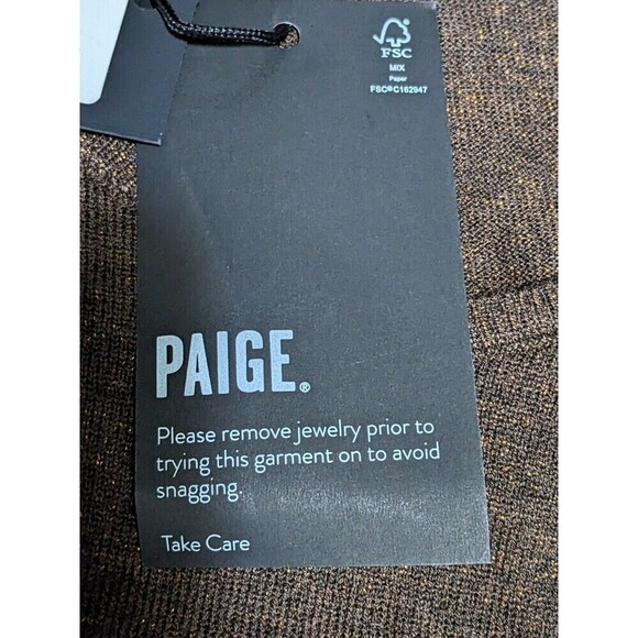 Paige Brown Genieve Metallic Glitter Cutout Sweater M - Picture 7 of 11